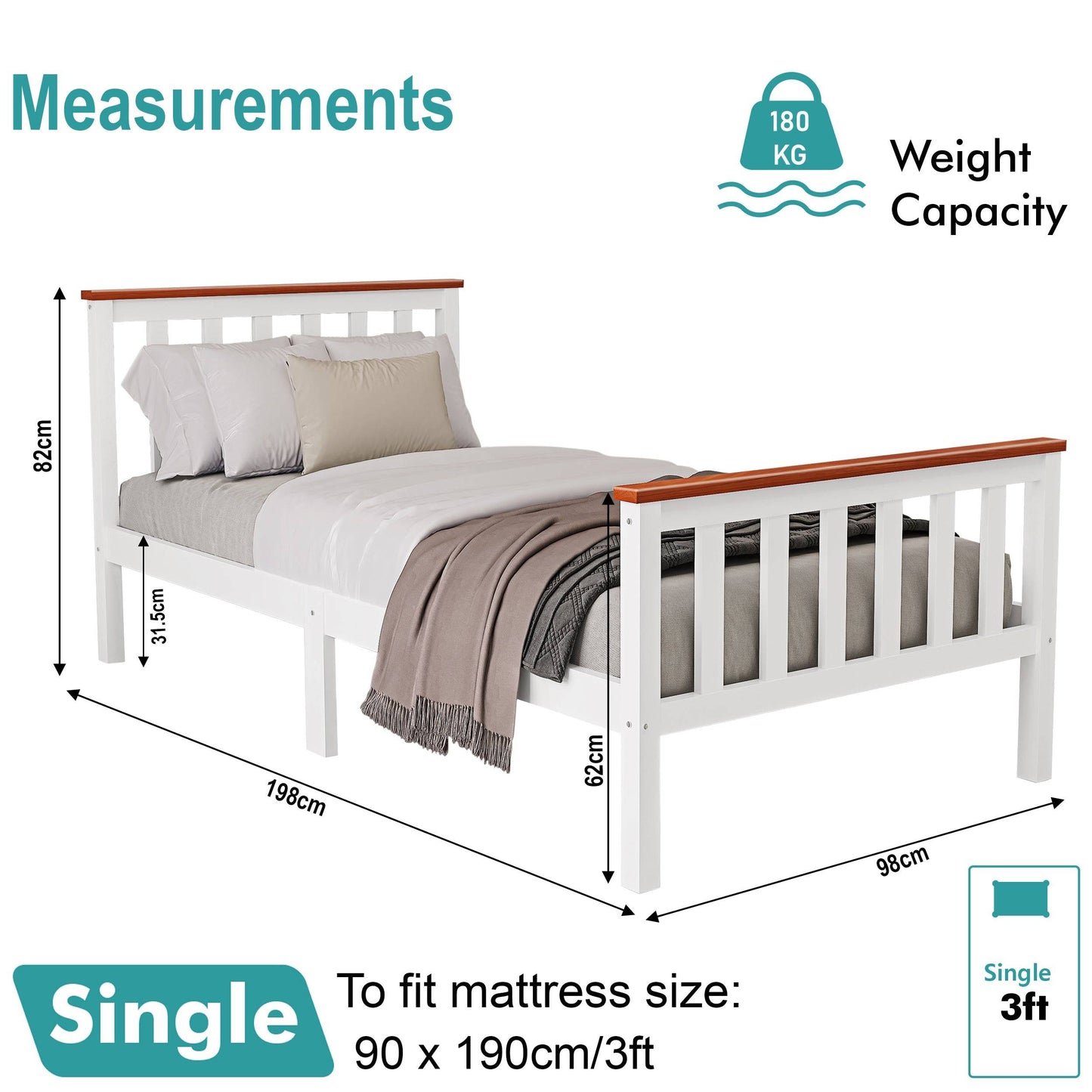 Single Wooden Bed Frame