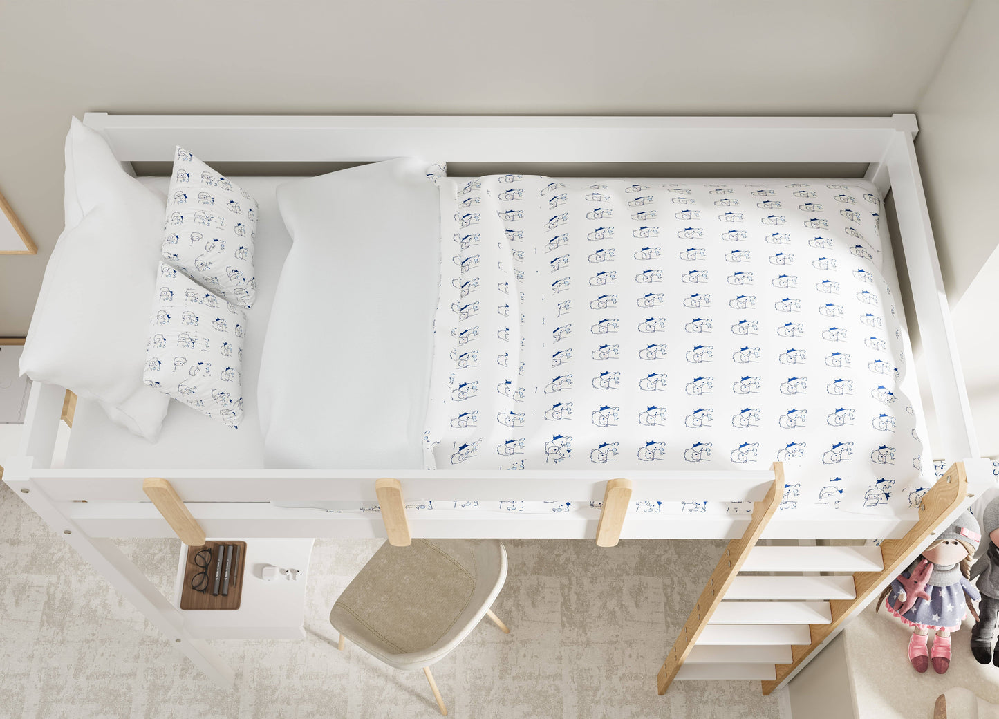 Bunk Bed With Desk - High Sleeper Loft Bed Frame For Kids