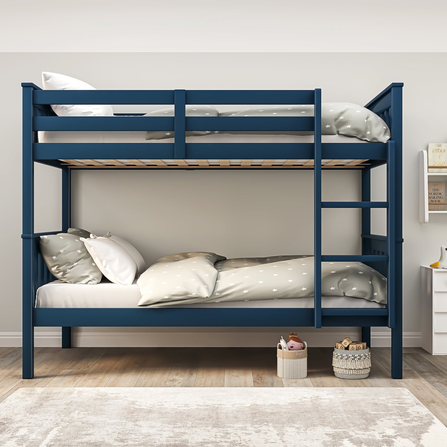 Solid Wood Detachable Double Bunk Bed