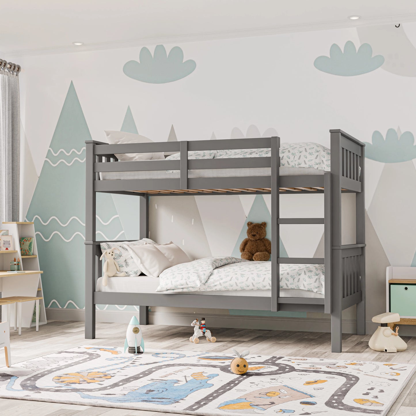 Solid Wood Detachable Double Bunk Bed
