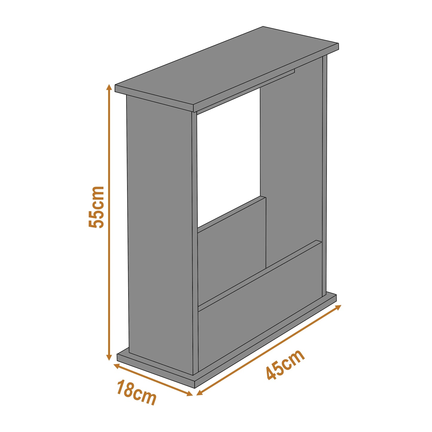 Small Narrow Side Table with Storage - Slim Sofa End Table