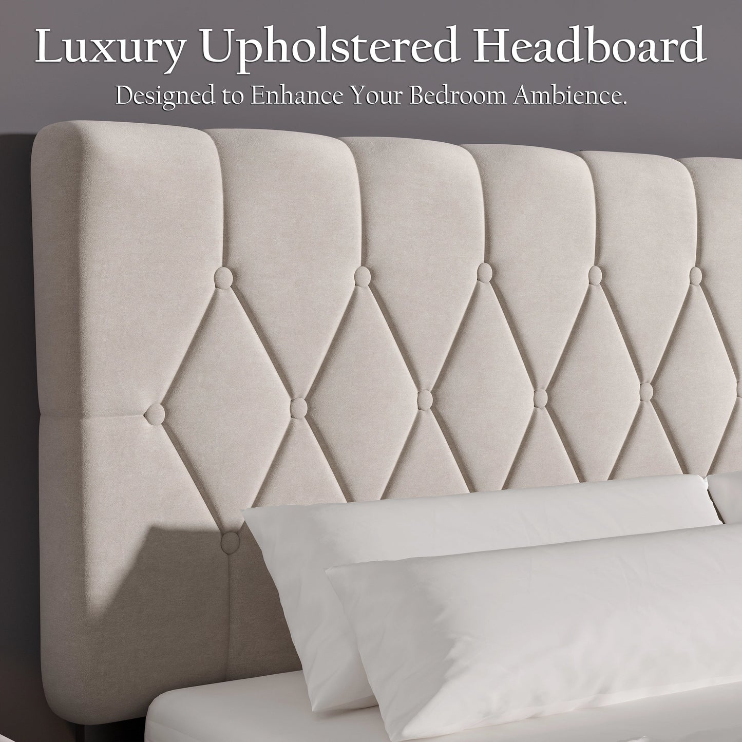 Chesterfield Velvet Upholstered Bed Frame With Adjustable Headboard