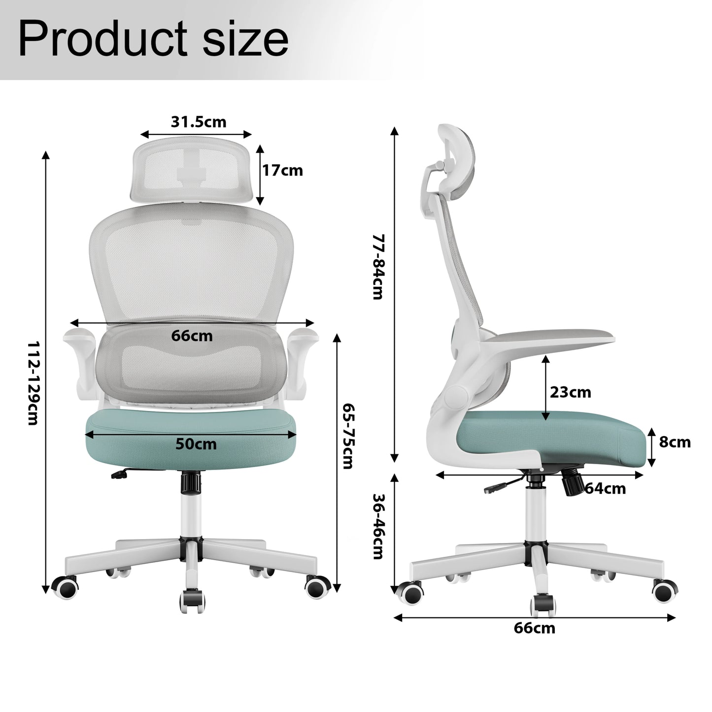 Home Office Chair - Ergonomic Computer Chair with Headrest