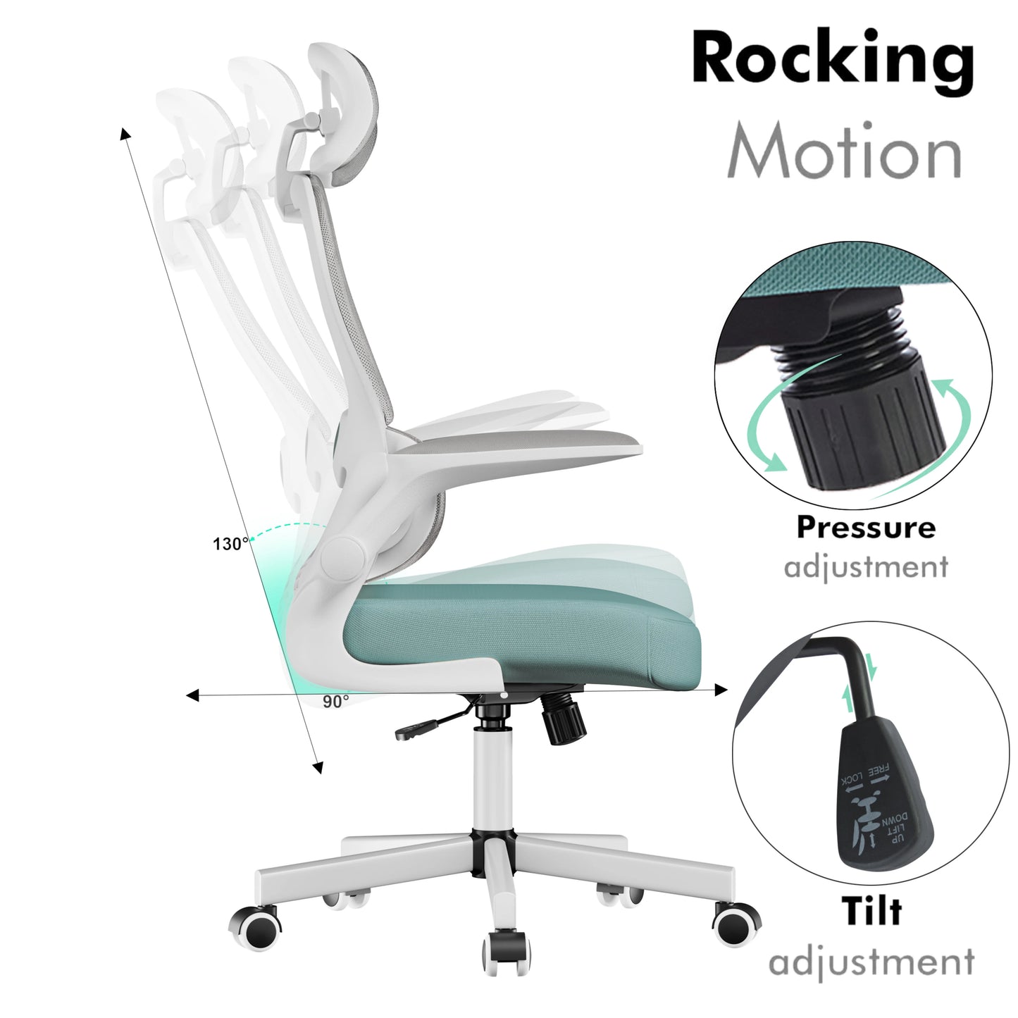 Home Office Chair - Ergonomic Computer Chair with Headrest