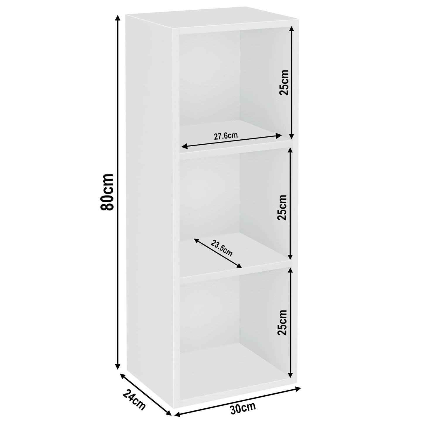 Bookcase Cube Storage Unit - Tall Narrow Bookshelf