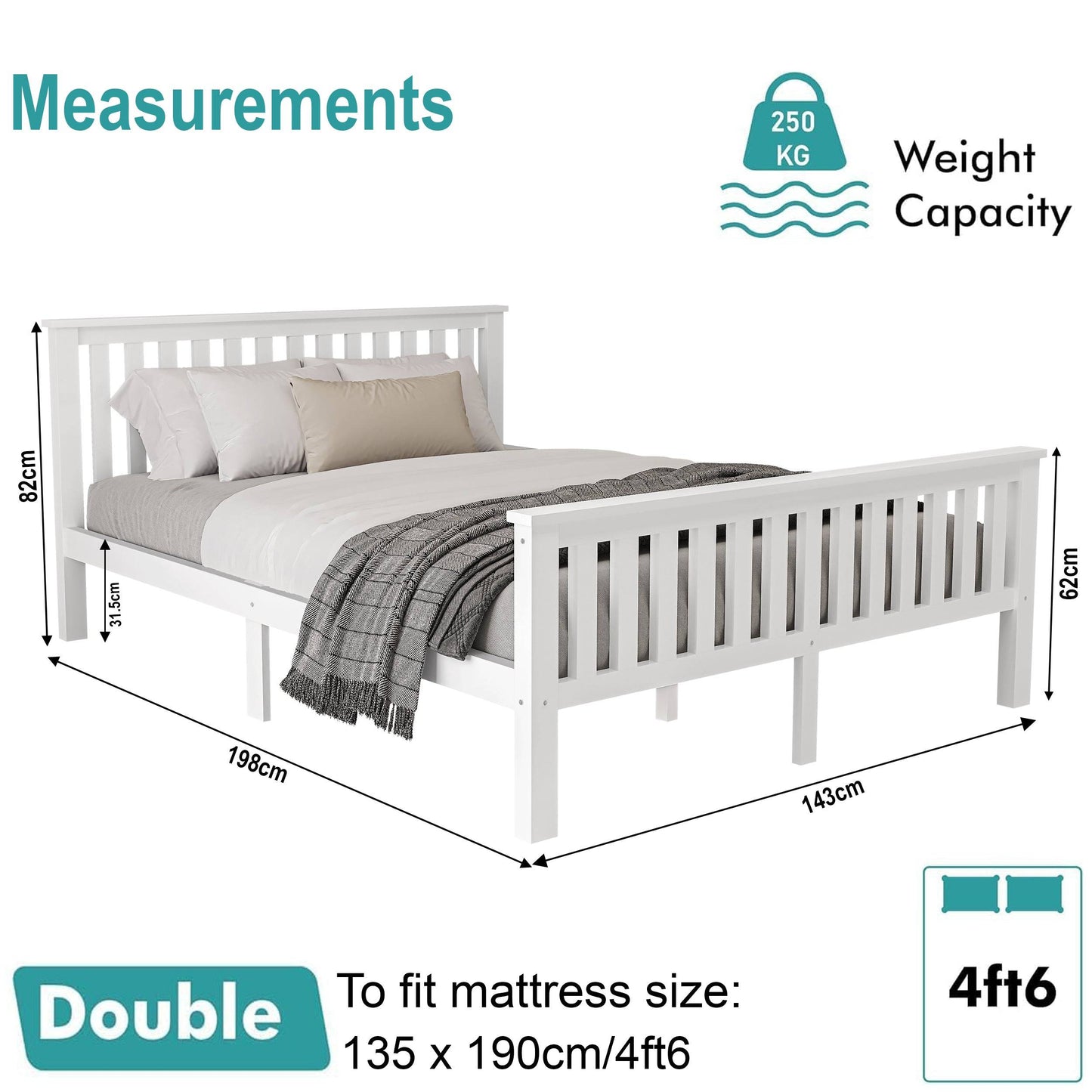 Wooden Double Bed Frame