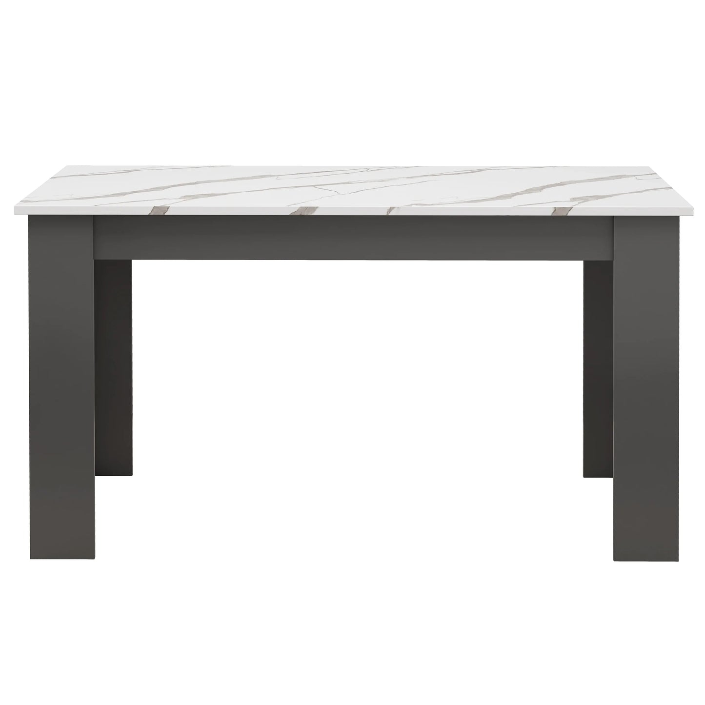 White Marble 4-6 Seater Dining Table and Chairs Set