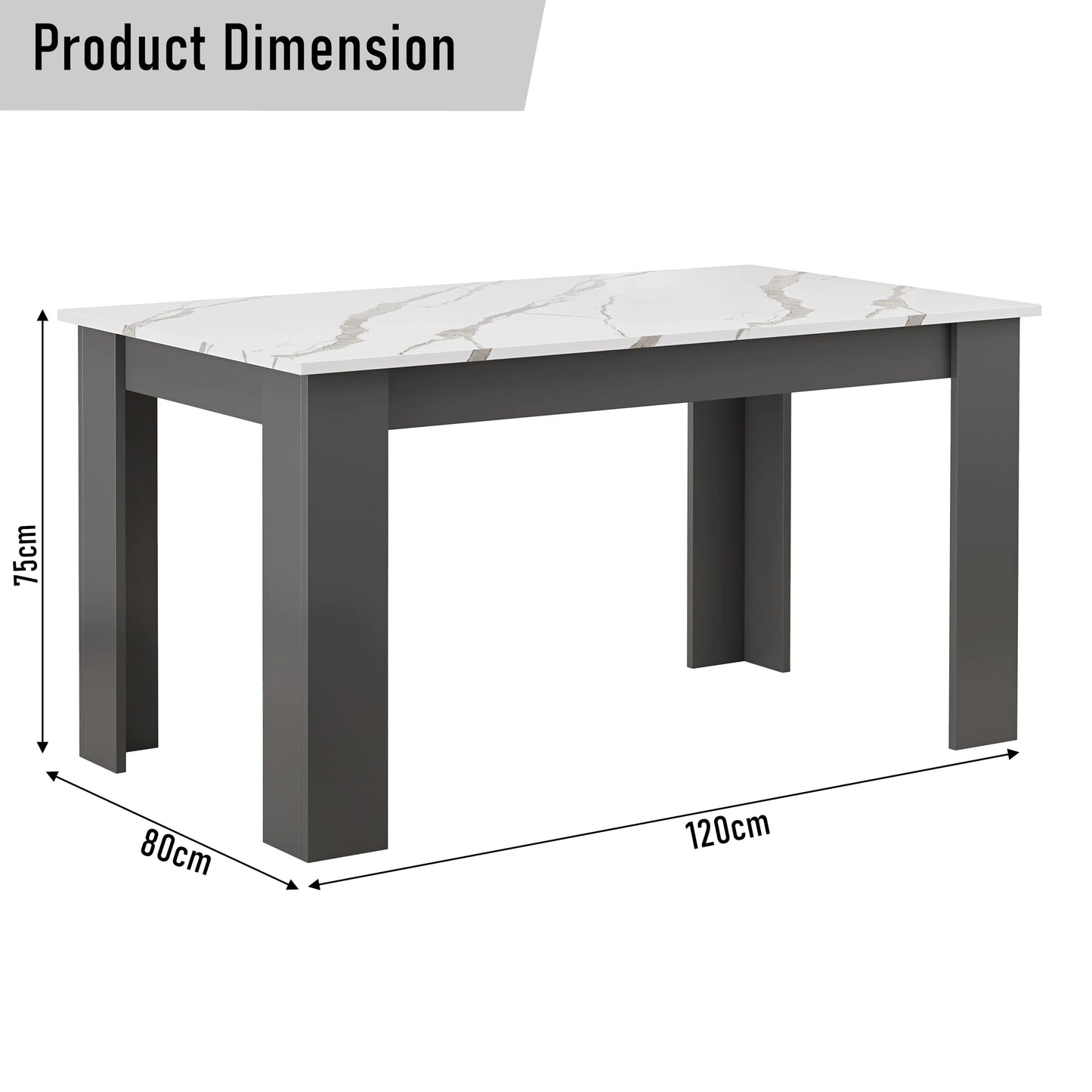 White Marble 4-6 Seater Dining Table and Chairs Set