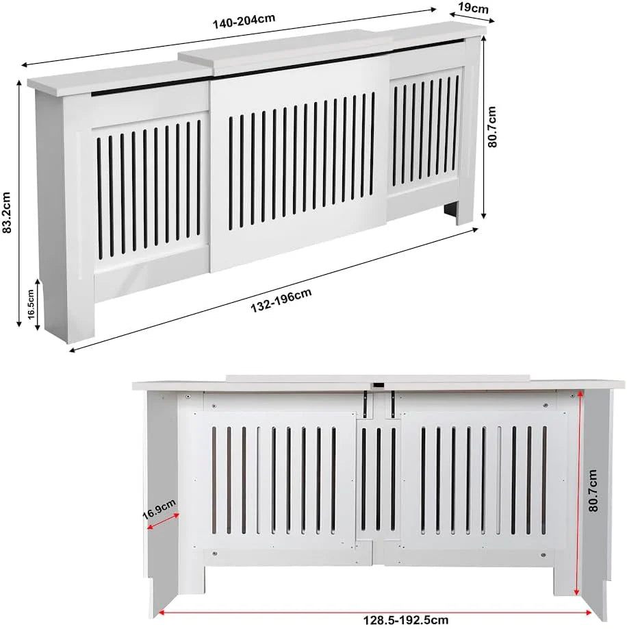 Adjustable Radiator Cover, Extendable 140-204 cm