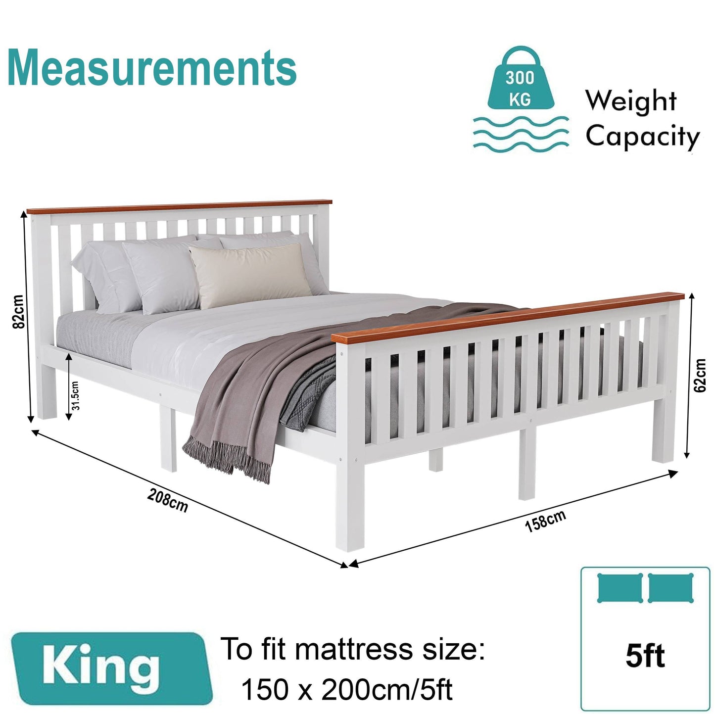 King Size Wooden Bed Frame