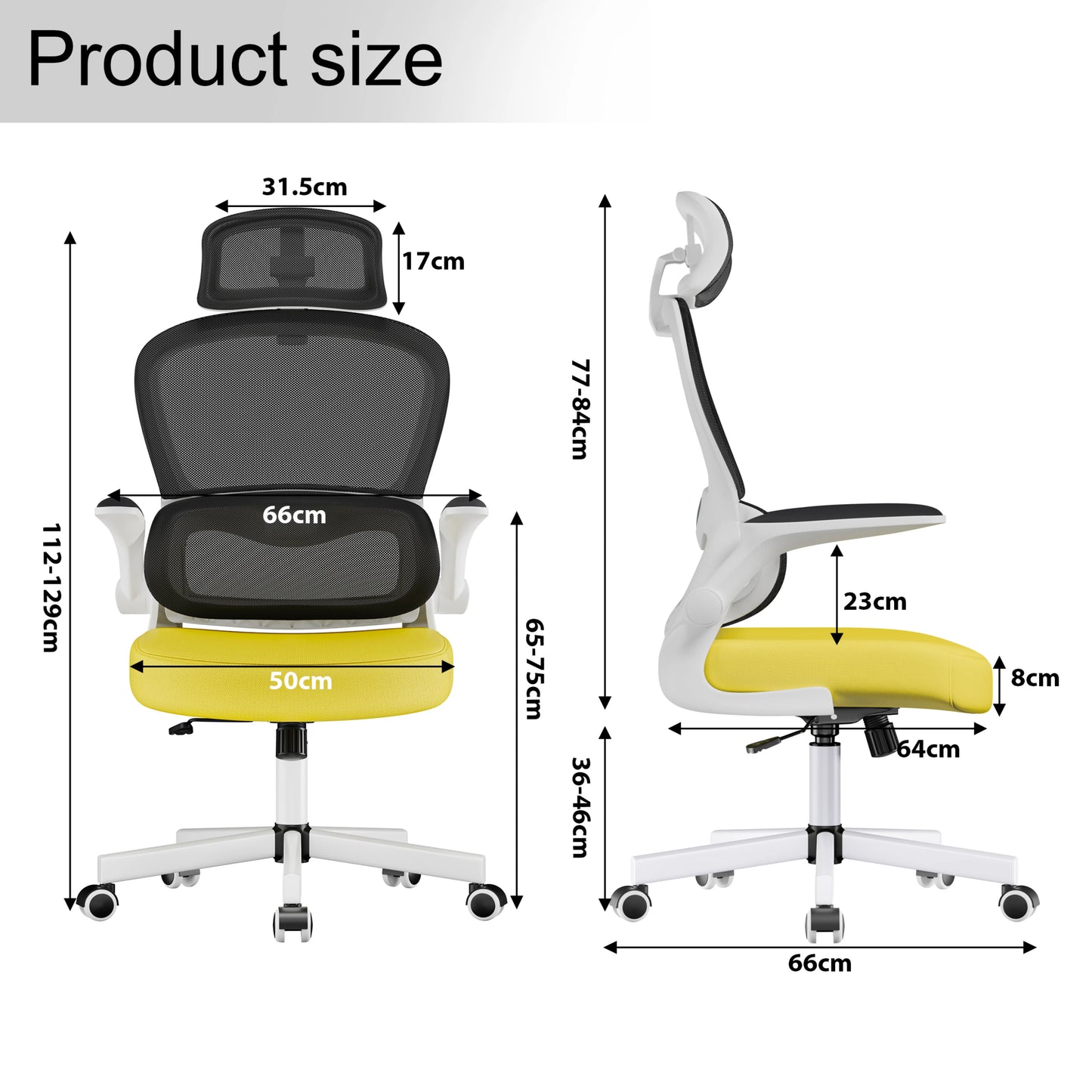 Home Office Chair - Ergonomic Computer Chair with Headrest