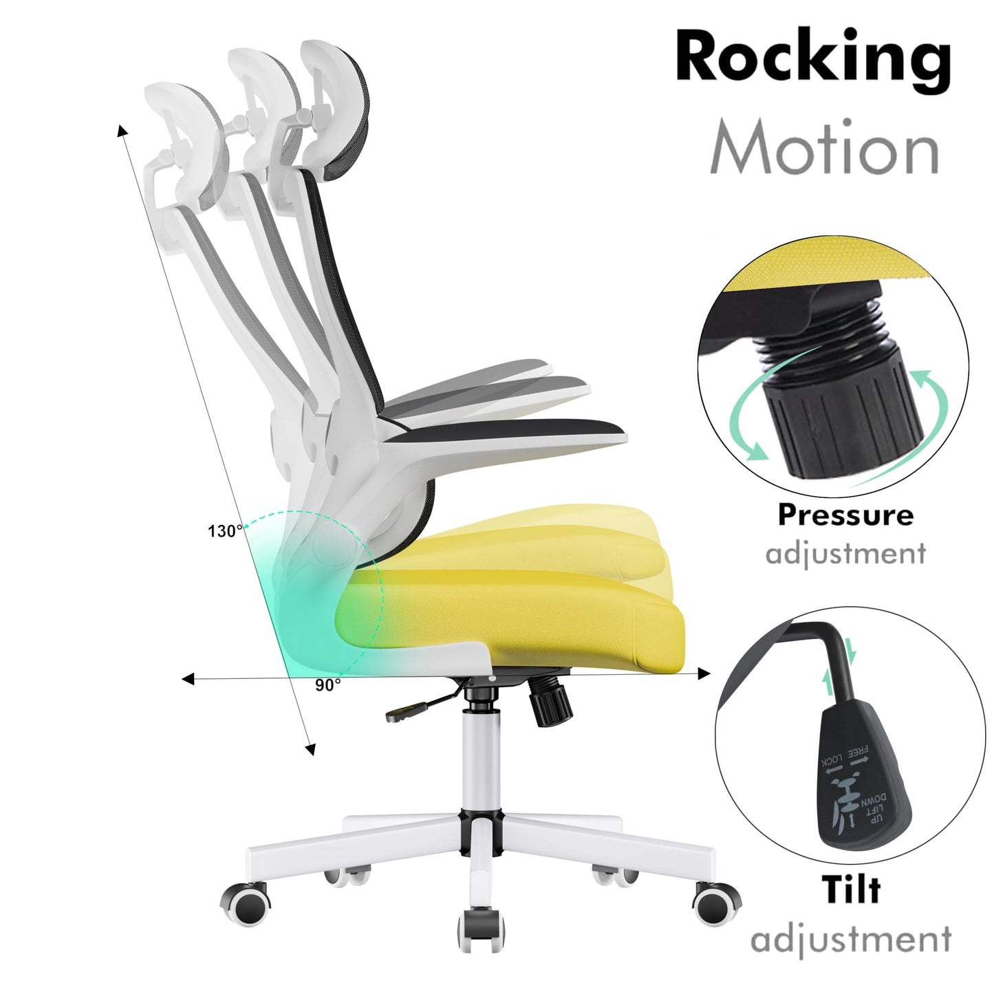 Home Office Chair - Ergonomic Computer Chair with Headrest