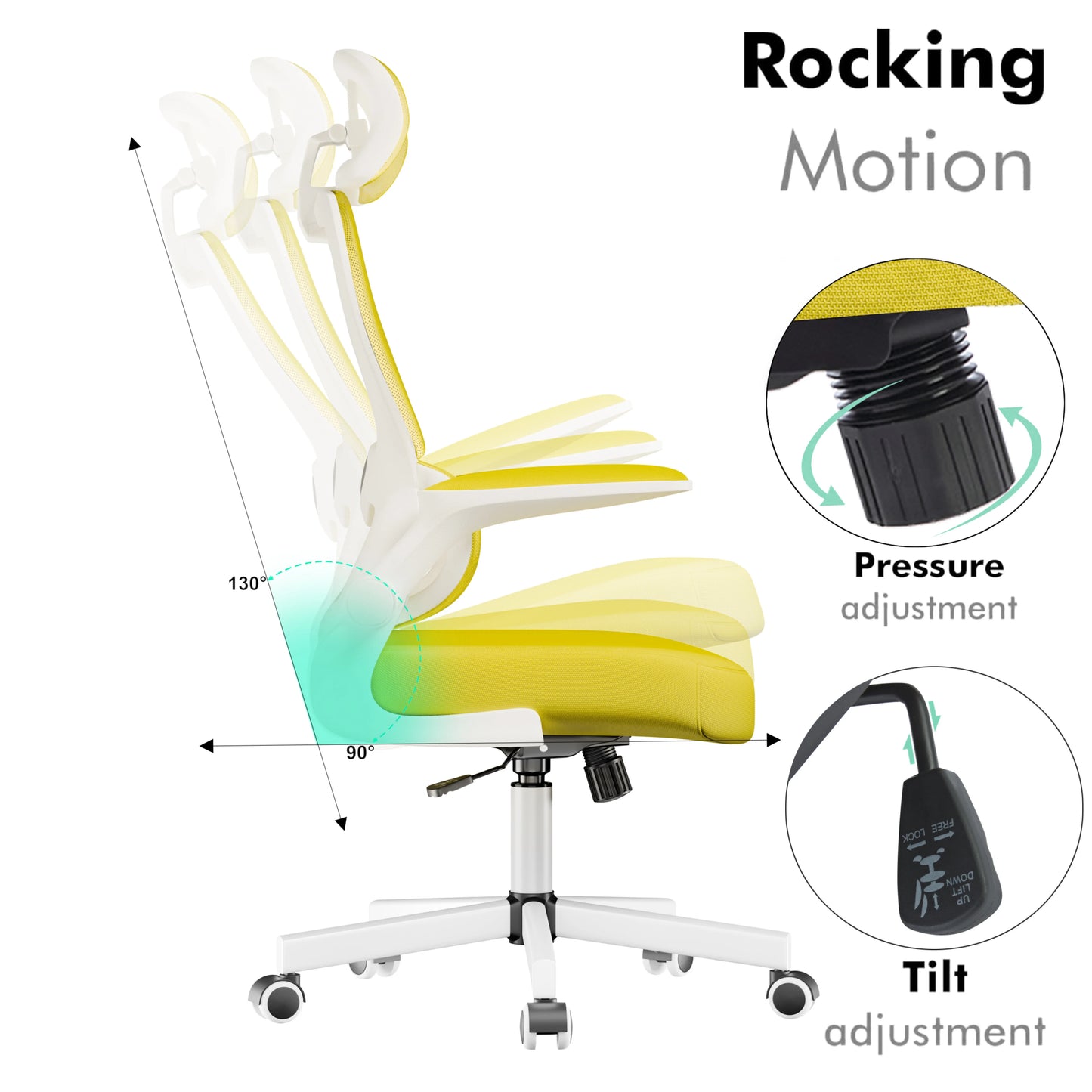 Home Office Chair - Ergonomic Computer Chair with Headrest