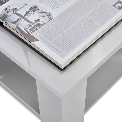 High Gloss Lift Top Coffee Table With Hidden Storage Shelf