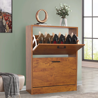 2 Door Slim Shoe Cabinet For Hallway | Small Shoe Storage