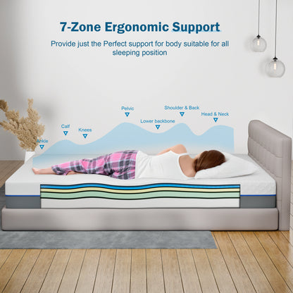 Cool Gel Memory Foam Mattress - Single, Small Double, Double, King