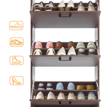 3 Drawer Slim Shoe Cabinet For Hallway - Tall Shoe Storage