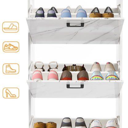 3 Drawer Slim Shoe Cabinet For Hallway - Tall Shoe Storage