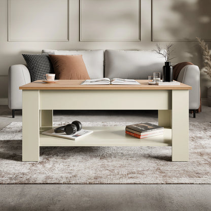 Lift top Coffee Table with Storage - Lift up Living Room Table 100cm