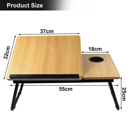 Portable Height Adjustable Laptop Table with Cup Holder