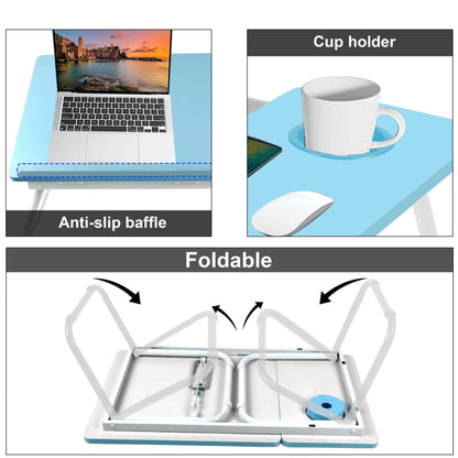 Portable Height Adjustable Laptop Table with Cup Holder
