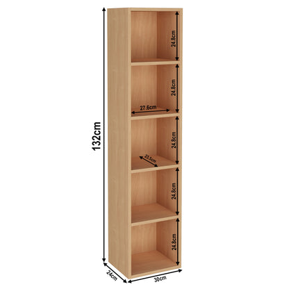 Bookcase Cube Storage Unit - Tall Narrow Bookshelf