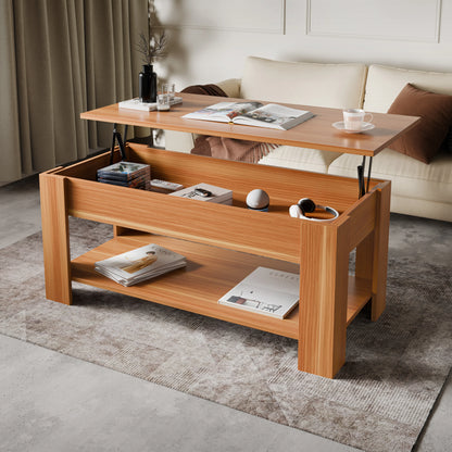 Lift top Coffee Table with Storage - Lift up Living Room Table 100cm