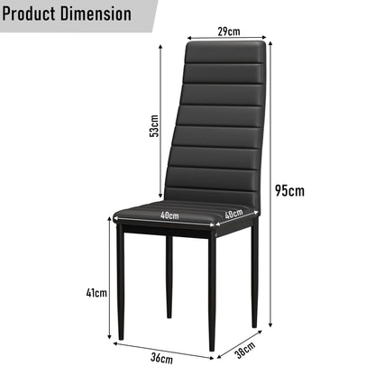 Dining Table Set With 4 & 6 Chairs in Black, Grey & White