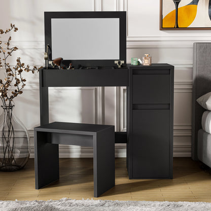 Dressing Table with Mirror and Storage - Makeup Vanity Desk for Girls
