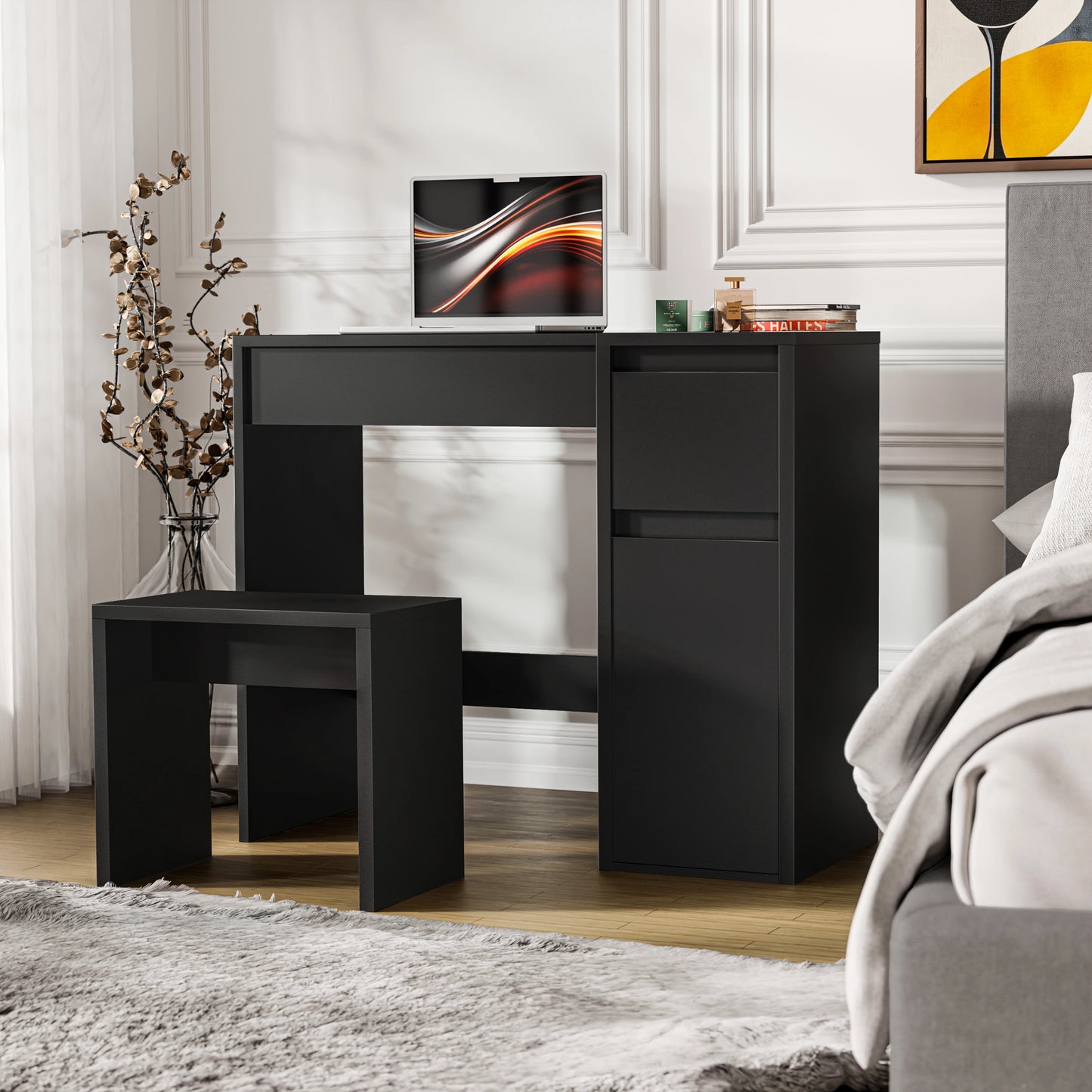 Dressing Table with Mirror and Storage - Makeup Vanity Desk for Girls