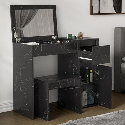 Dressing Table with Mirror and Storage - Makeup Vanity Desk for Girls