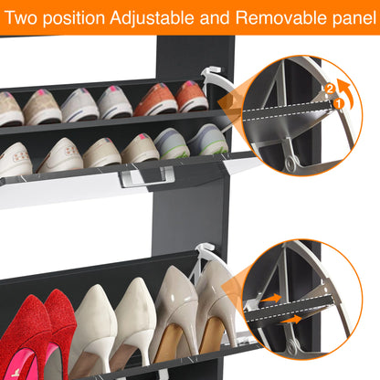 3 Drawer Slim Shoe Cabinet For Hallway - Tall Shoe Storage