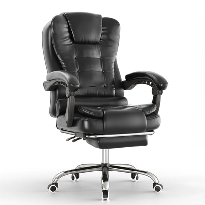 Executive Office Chair With Footrest - Ergonomic Reclining Desk Chair