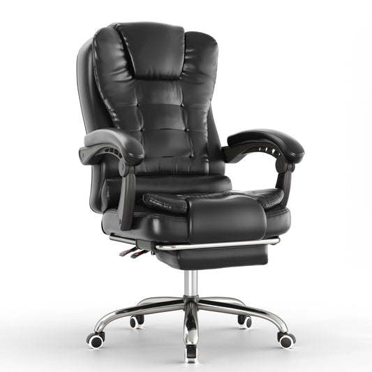 Executive Office Chair With Footrest - Ergonomic Reclining Desk Chair