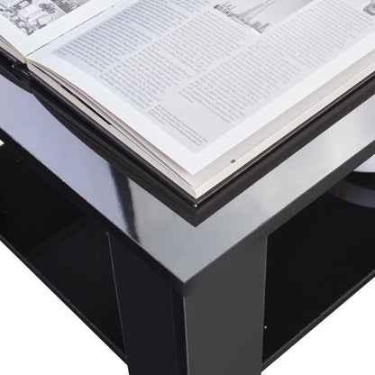 High Gloss Lift Top Coffee Table With Hidden Storage Shelf