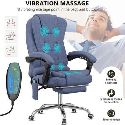 Massage Office Chair with Footrest - Ergonomic Desk Chair