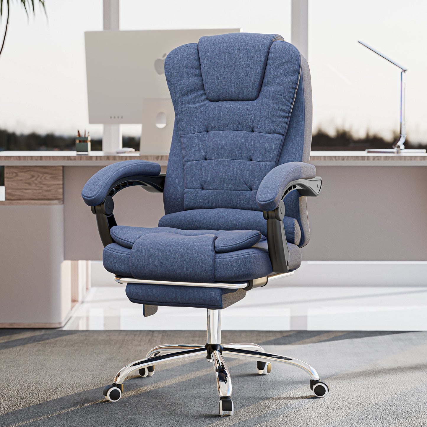 Massage Office Chair with Footrest - Ergonomic Desk Chair