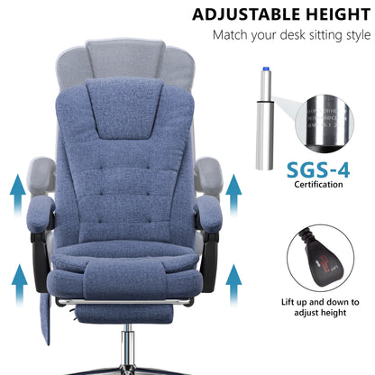 Massage Office Chair with Footrest - Ergonomic Desk Chair