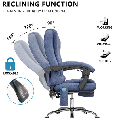 Massage Office Chair with Footrest - Ergonomic Desk Chair