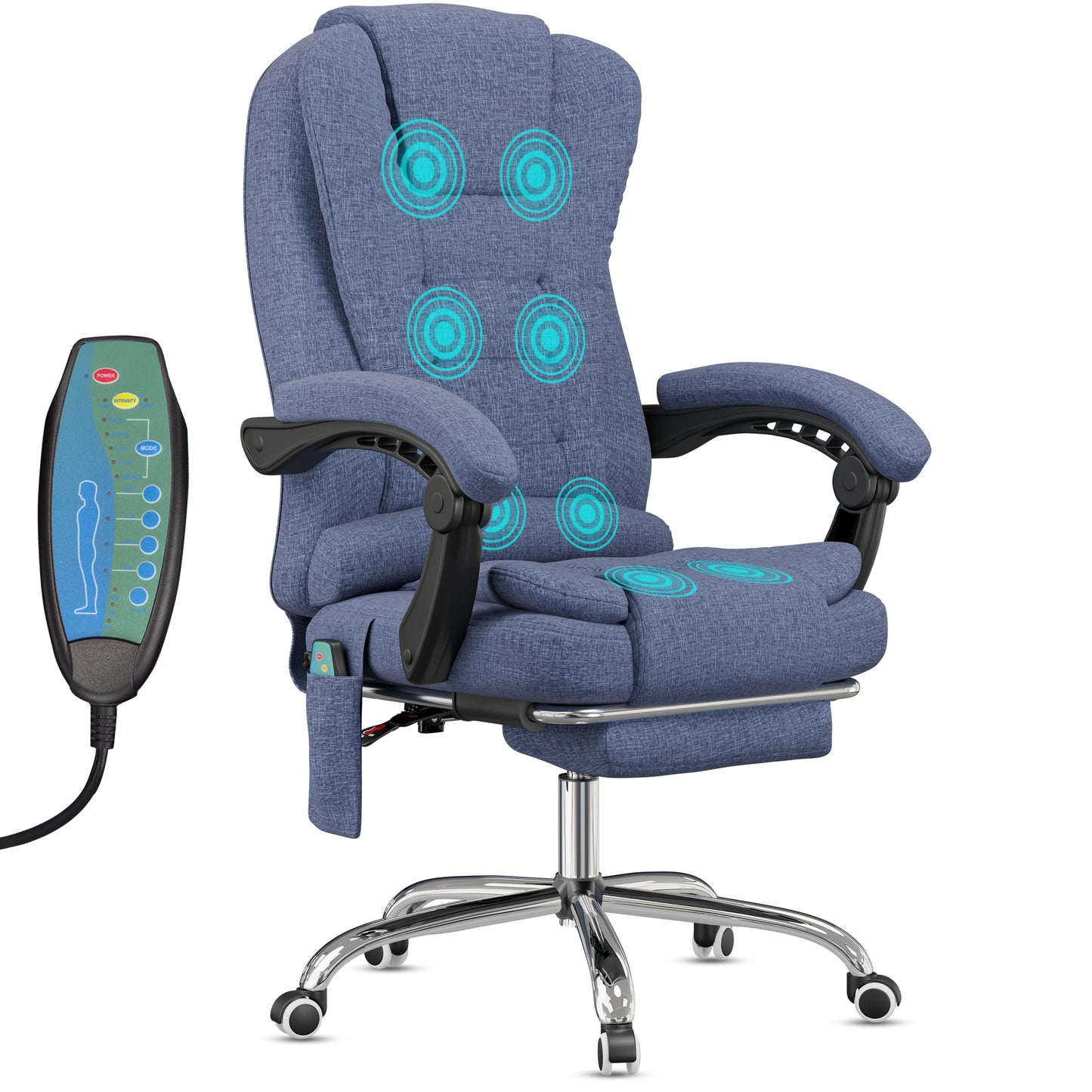 Massage Office Chair with Footrest - Ergonomic Desk Chair