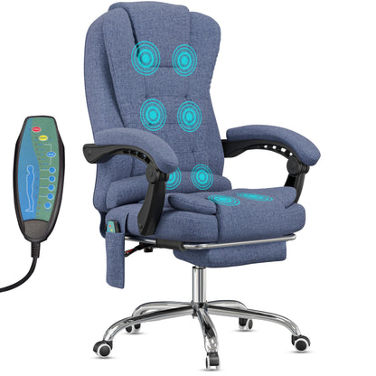 Massage Office Chair with Footrest - Ergonomic Desk Chair