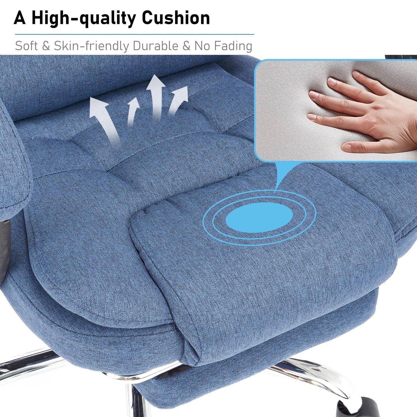 Executive Office Chair With Footrest - Ergonomic Reclining Desk Chair