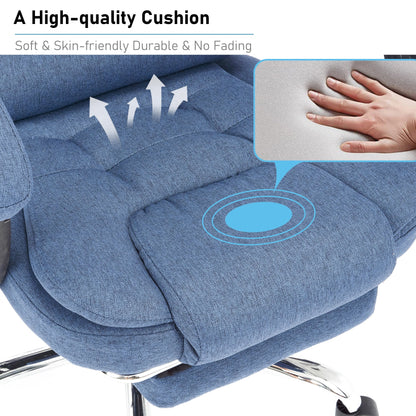 Executive Office Chair With Footrest - Ergonomic Reclining Desk Chair