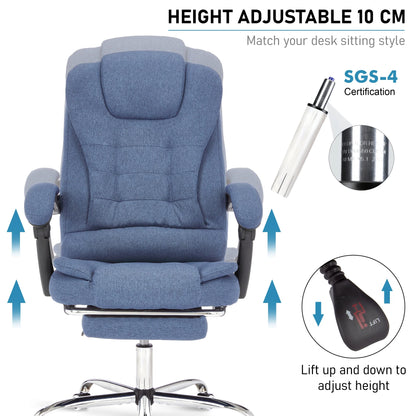 Executive Office Chair With Footrest - Ergonomic Reclining Desk Chair