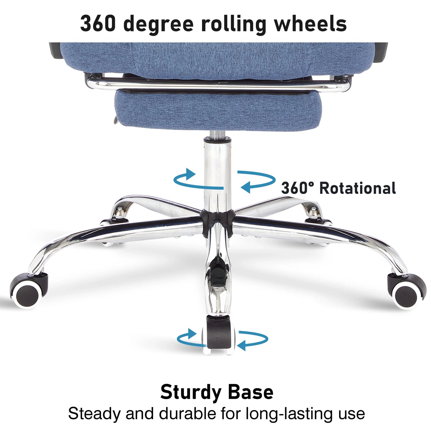 Executive Office Chair With Footrest - Ergonomic Reclining Desk Chair