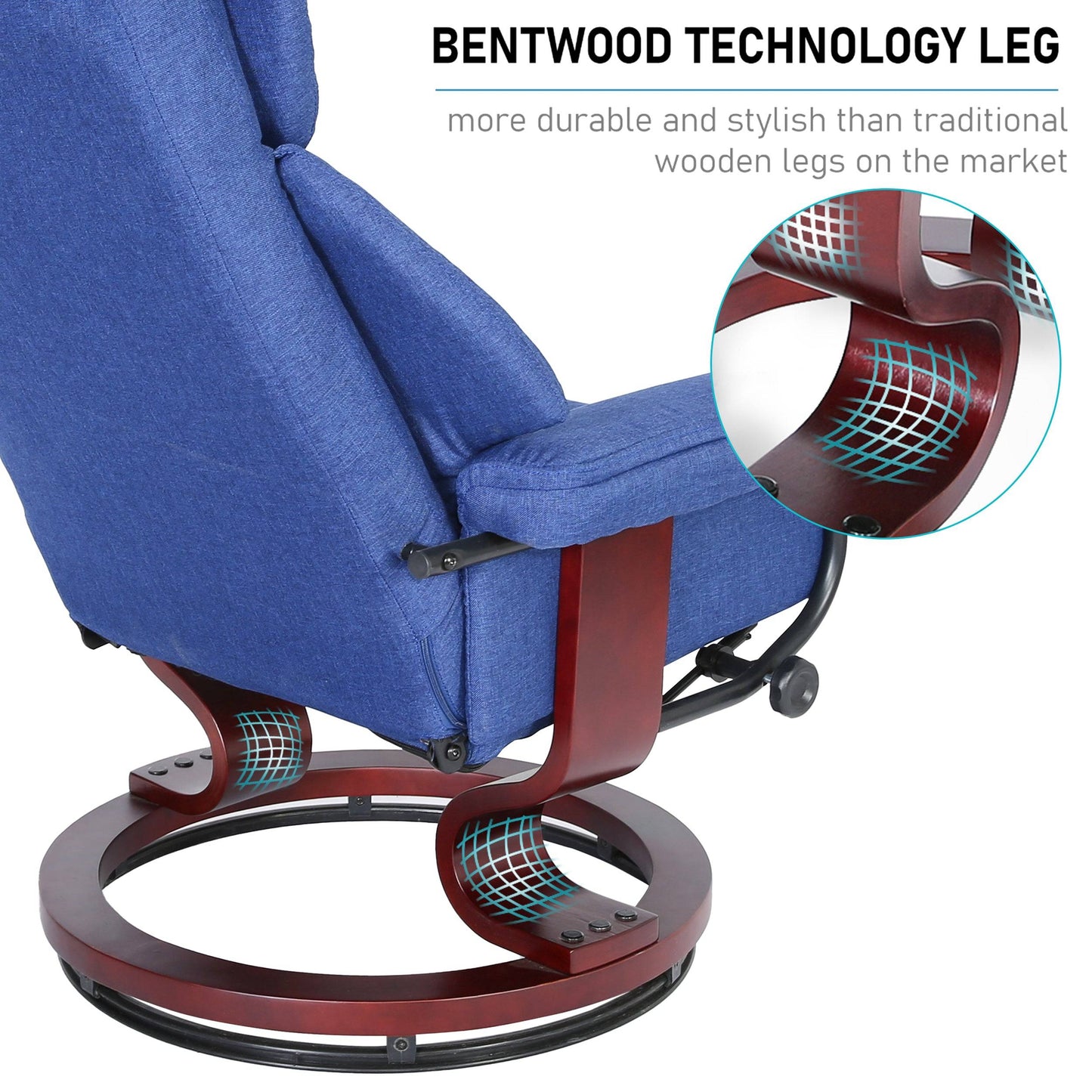 Swivel Recliner Chair with Footstool - Recliner Armchair