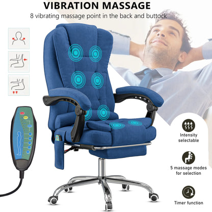 Massage Office Chair with Footrest - Ergonomic Desk Chair