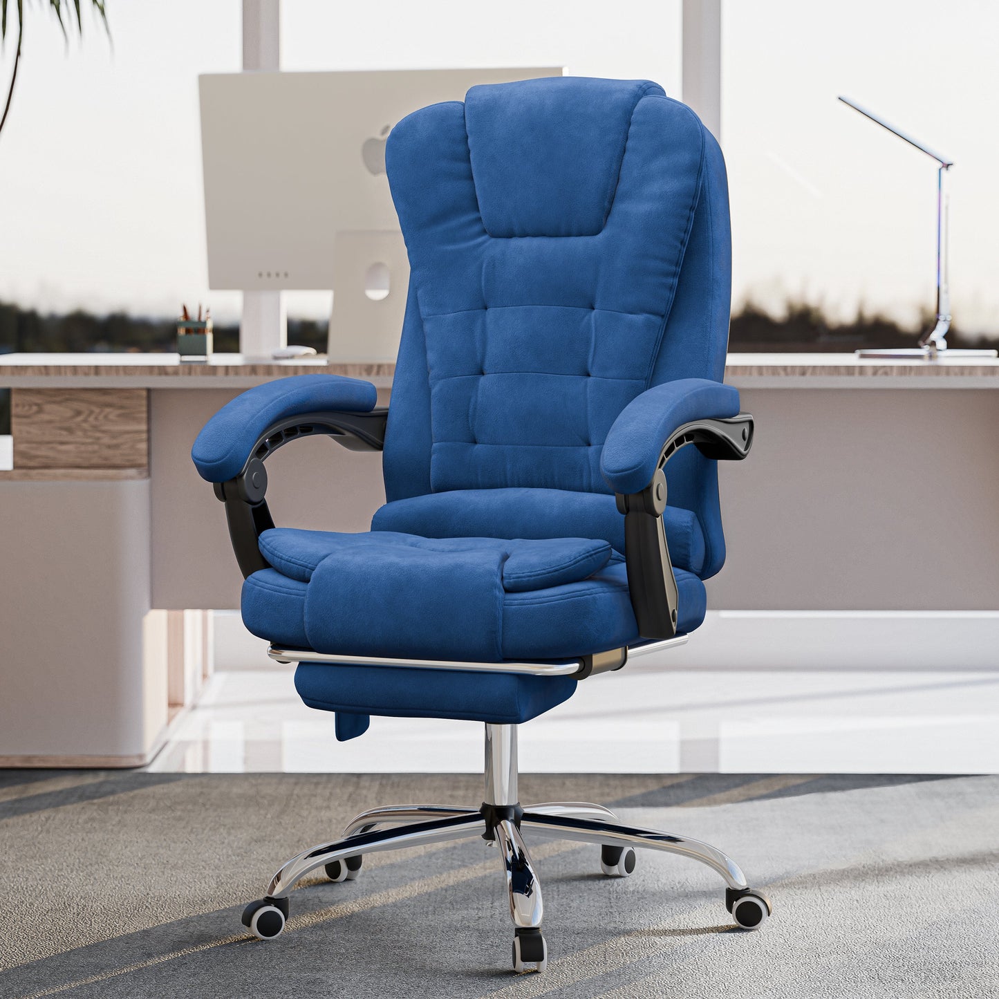 Massage Office Chair with Footrest - Ergonomic Desk Chair