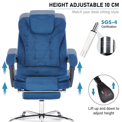 Executive Office Chair With Footrest - Ergonomic Reclining Desk Chair