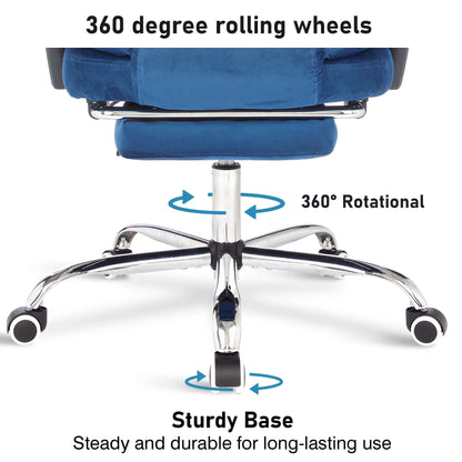 Executive Office Chair With Footrest - Ergonomic Reclining Desk Chair